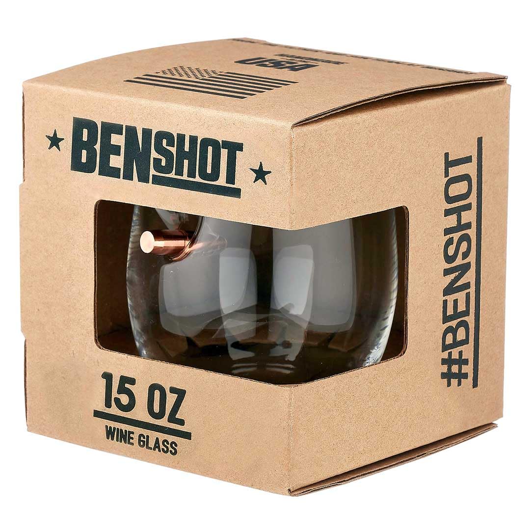 BenShot Bulletproof Wine Glass with real bullet