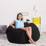 Chill Sack Bean Bag Chair: Giant 5' Memory Foam Furniture Bean Bag - Big Sofa with Soft Micro Fiber Cover - Black