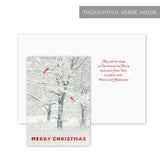 Masterpiece Sparkling Santa Christmas Cards / 16 Festive Holiday Cards Set With White Envelopes / 5 5/8" x 7 7/8" Winter Gold Foil Greeting Cards With Inside Verse/Made In The USA