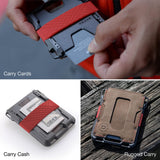 Dango Slim Minimalist Wallet for Men - RFID Blocking - Leather- Bifold, Rawhide/Raw Aluminum