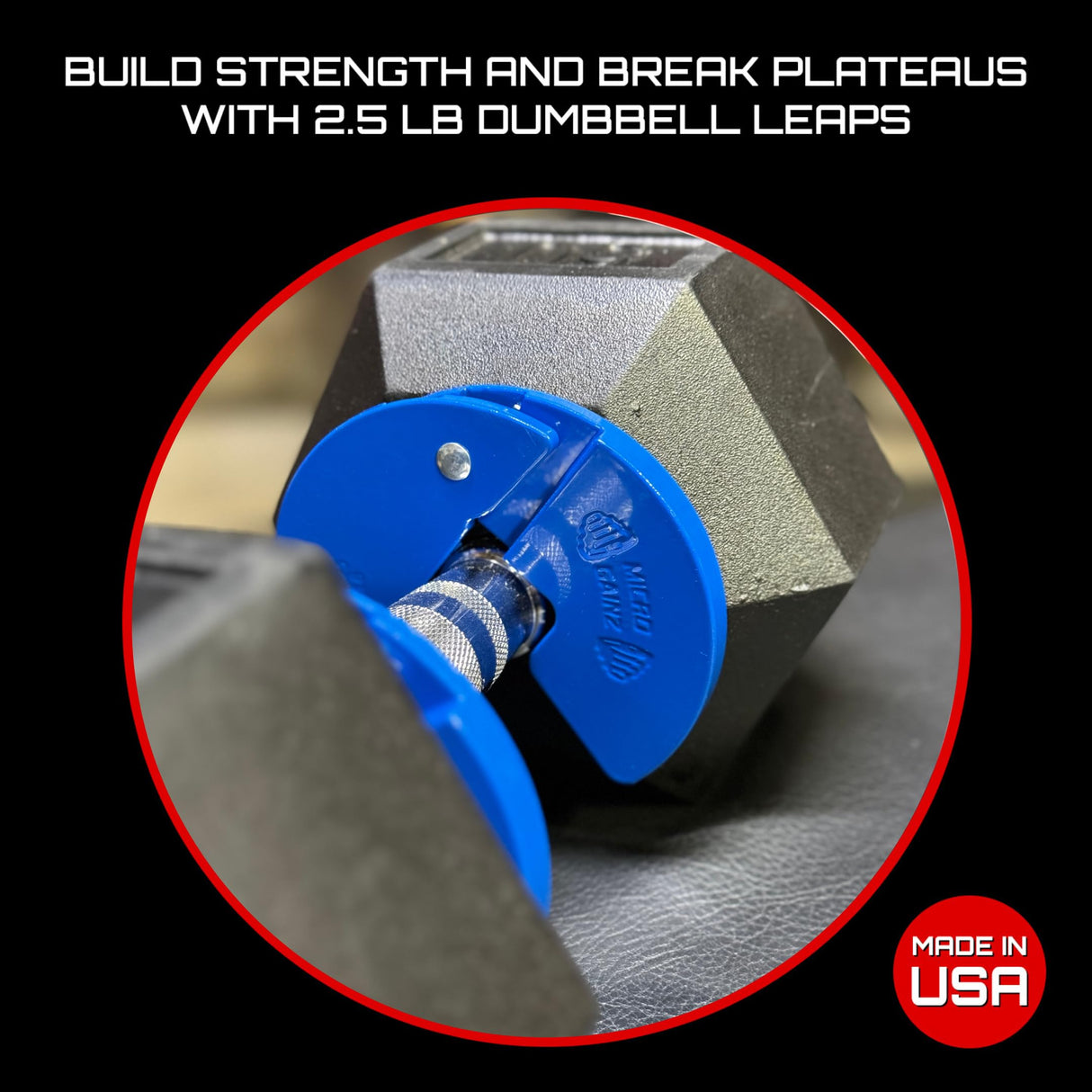 Micro Gainz Dumbbell Fractional 1.25lb Weight Plate, Ideal for Micro Loading, (Choose Color) 2 Piece Fractional Weight Plates, Designed for Dumbbell Training, Made In USA