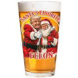 Funny Christmas Santa's Favorate Pint Glass 16oz, Christmas Gift for Husband, Stepfather Gift Idea, Gag Gift, Unique Gifts for Men, Gift for Dad from Daugther - Made in the USA