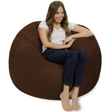 Chill Sack Bean Bag Chair: Giant 4' Memory Foam Furniture Bean Bag - Big Sofa with Soft Micro Fiber Cover - Black