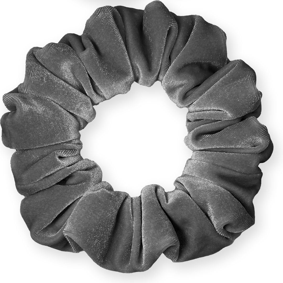 Velvet Scrunchies Jumbo Size Plush Big Ponytail Holders Thick Braided Locked Hair Big Made in the USA Green Pine