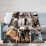 Custom Blanket with Picture Made in USA,Personalized Photo Blanket Throw Photo Blankets for Family Friends Pets,50"x60"