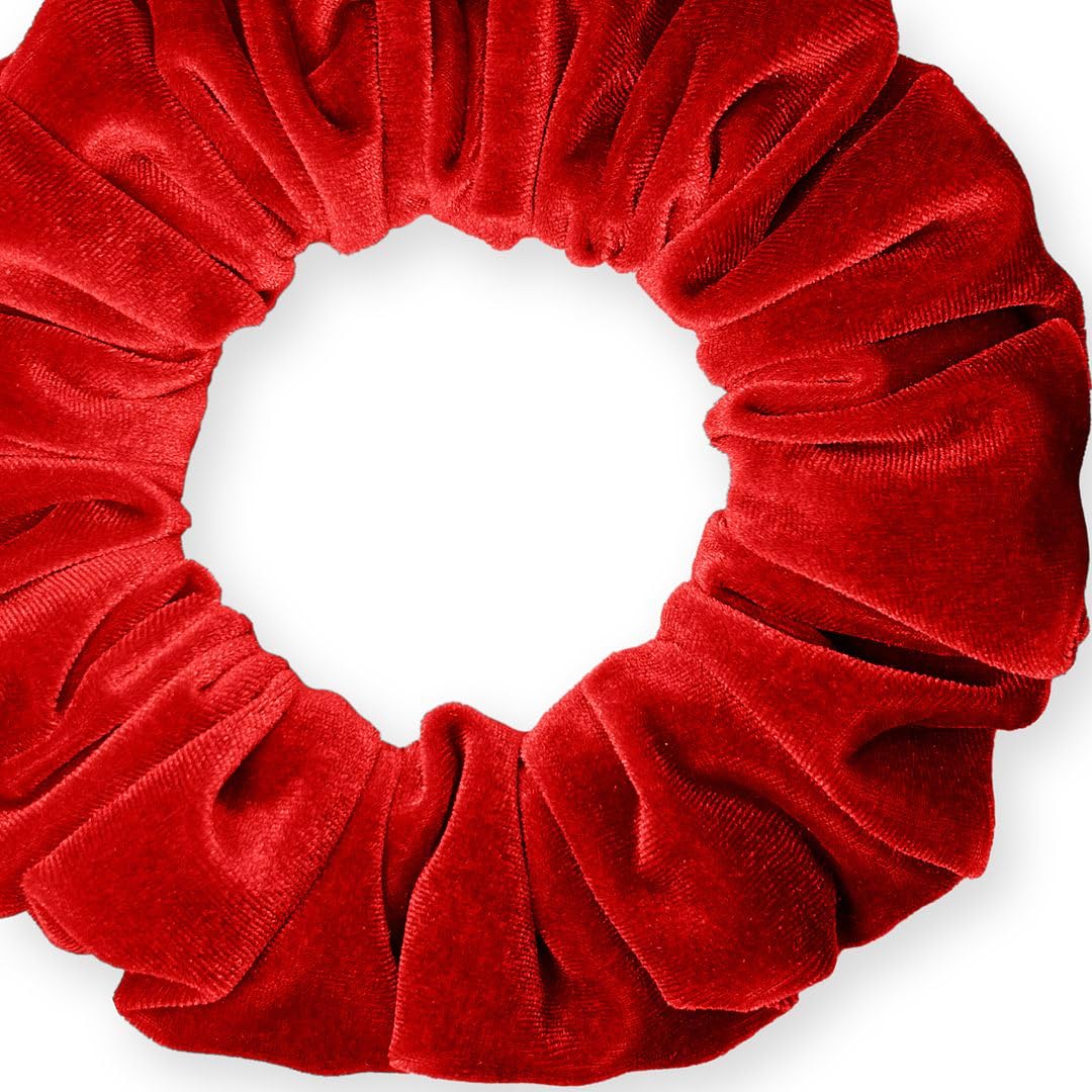 Velvet Scrunchies Jumbo Size Plush Big Ponytail Holders Thick Braided Locked Hair Big Made in the USA Green Pine