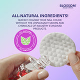Blossom All Natural Acetone Free Nail Polish Remover, Scented, Organic Plant-Based, Vegan, Cruelty Free, Infused with Real Flowers, 2 fl. oz., Spring Bouquet