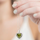 Bottled Up Designs Handmade, Homespun Hearts Necklace, Recycled Vintage Bottles, Sterling Silver, Made in USA, Birthday Gifts, Mothers Day, Women, Anniversary (White 1960s Cold Cream Jar)