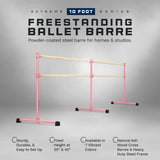 VITA Barre Portable Freestanding Double Ballet Barre, Extreme, Wood | Fixed Height, Made in USA, Home or Gym Exercise Equipment for Kids & Adults | Dance, Fitness, Pilates
