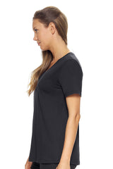 Expert Brand USA-Made Women's MoCA Cotton Blend V Neck T-Shirt