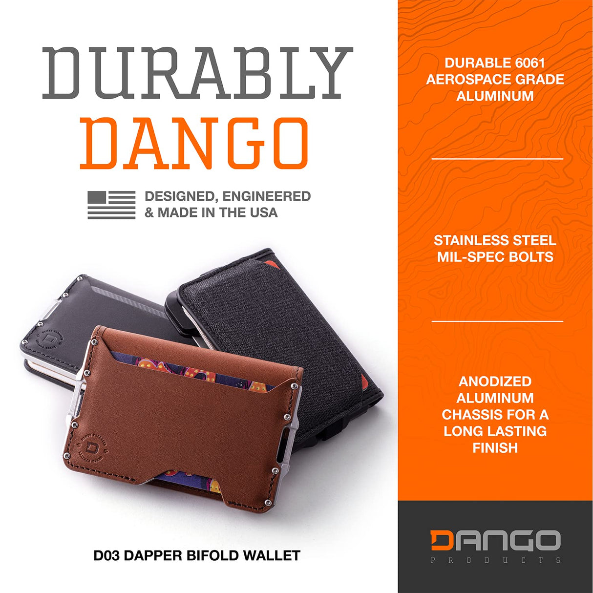 Dango Slim Minimalist Wallet for Men - RFID Blocking - Bifold