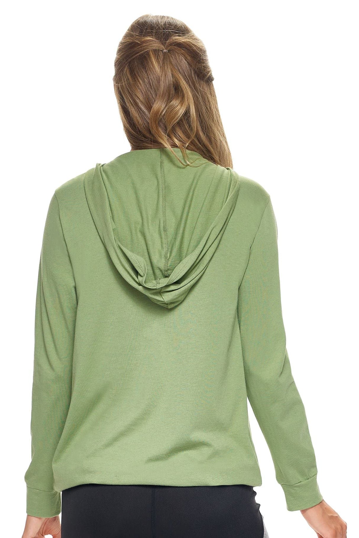 Expert Brand USA-Made Women's Lenzing Modal Soft Casual MoCA V-Neck Cinch Plant-Based Hoodie