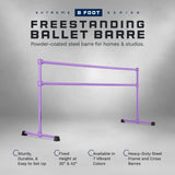 VITA Barre Portable Freestanding Double Ballet Barre, Extreme, Steel | Fixed Height, Made in USA, Home or Gym Exercise Equipment for Kids & Adults | Dance, Fitness, Pilates