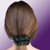 Velvet Scrunchies Premium Plush Soft Ponytail Holder Made in the USA Black
