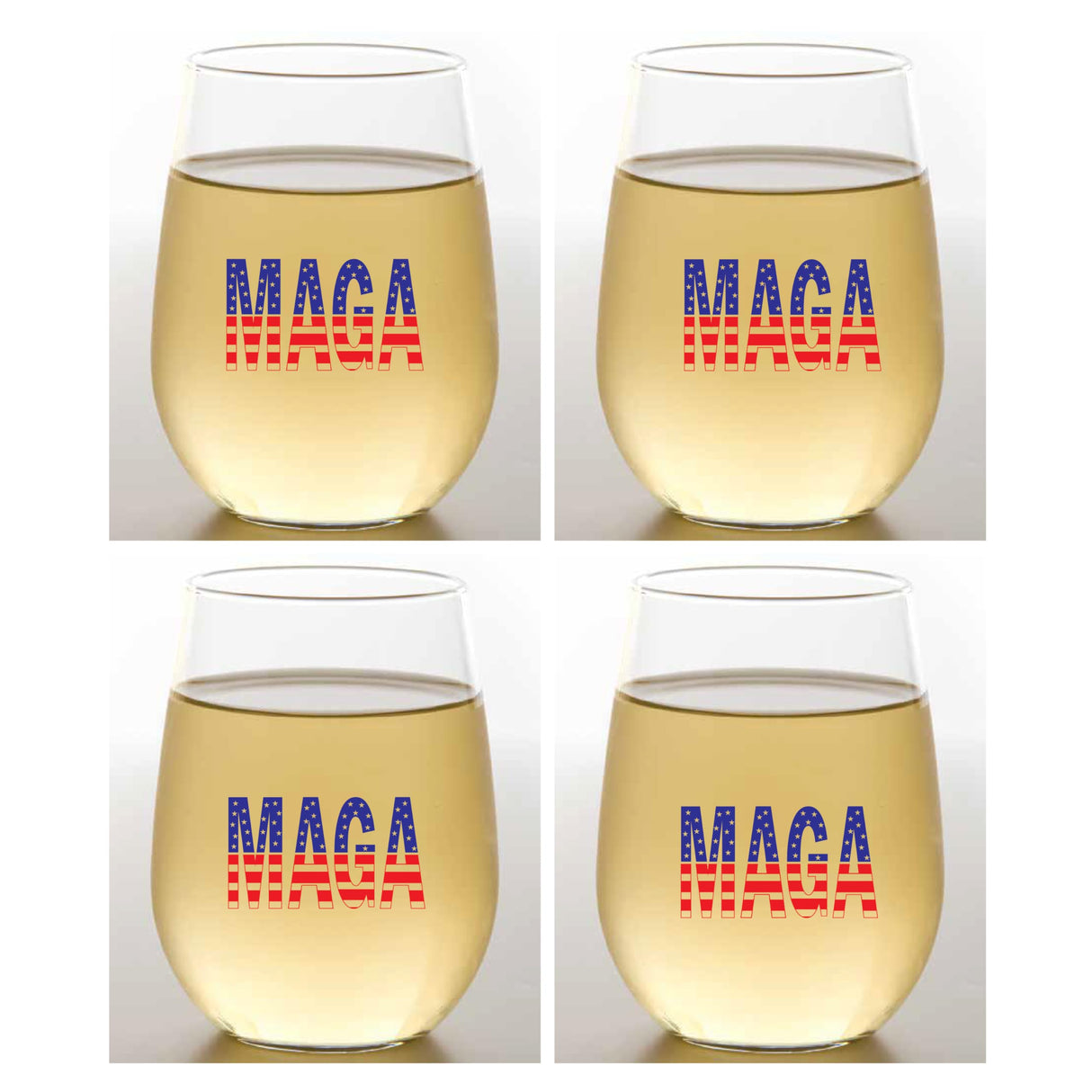 Set of 4 Shatterproof CUSTOM 16 oz Plastic Wine Glasses MADE in the USA (CHRISTMAS NUTCRAKERS)