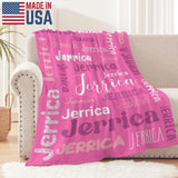 Custom Blanket with Name, Soft Cozy Personalized Name Blankets for Kids, Girls, Boys, Adults, Customized Christmas Blanket for Women, Men, Newborn, New Mom, Red Colors, Made in USA