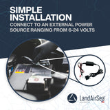 LandAirSea Hardwire Power Adapter Cable | Connects to External Power Source | Fits 54 & Overdrive Models