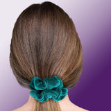 Velvet Scrunchies Premium Plush Soft Ponytail Holder Made in the USA Black