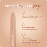 ColourPop Shadow Stix - Cream Eyeshadow Stick with Long-Lasting Color - Multi-Use Cream Makeup with a Built-In Sharpener & Precise Tip for Easy Application - Bare With Me (0.05 oz)