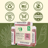 USDA Organic Lip Balm 6-Pack by Earth's Daughter Stocking Stuffers - Fruit Flavors, Beeswax, Coconut Oil, Vitamin E - Best Lip Repair Chapstick for Dry Cracked Lips - Moisturizing Lip Care