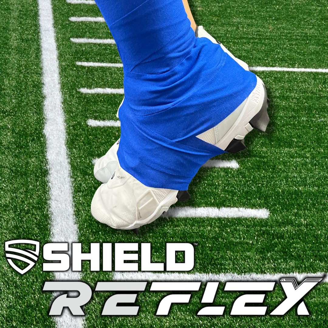 Shield Reflex | Stretch Athletic Tape, Tear by Hand, Made in USA, Thin, Flexible, Elastic Sports Tape, Spatting Football Tape 6 Pack (Midnight Blue, 2 Inch)