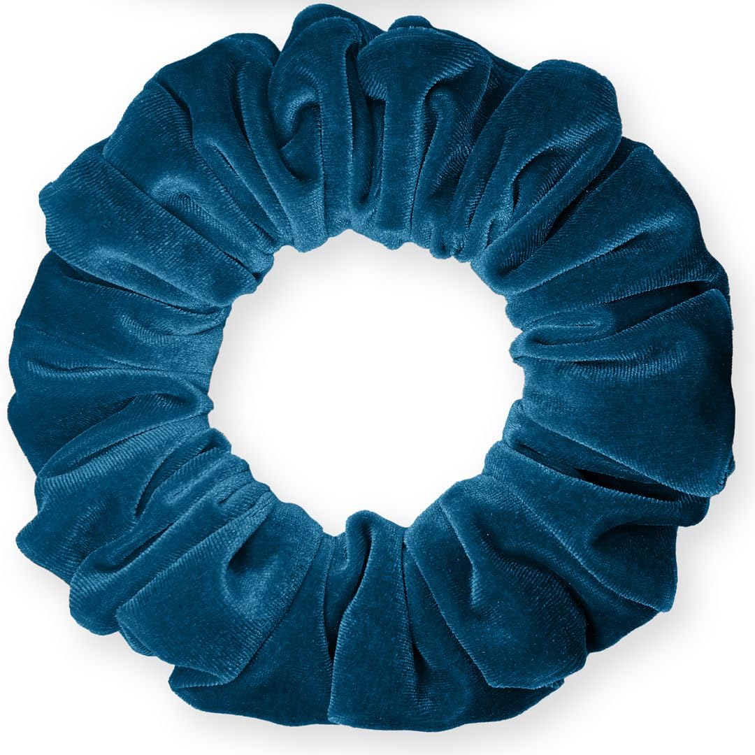 Velvet Scrunchies Jumbo Size Plush Big Ponytail Holders Thick Braided Locked Hair Big Made in the USA Green Pine