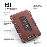 Dango Slim Minimalist Wallet for Men - RFID Blocking - Leather- Bifold, Rawhide/Raw Aluminum