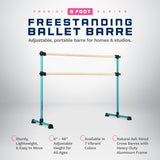 VITA Barre Portable Freestanding Double Ballet Barre, Prodigy, Wood | Adjustable Height, USA Made, Home or Gym Exercise Equipment for Kids & Adults | Dance, Fitness, Pilates