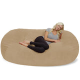 Chill Sack Memory Foam Bean Bag Lounger, 7.5-Feet, Red Furry