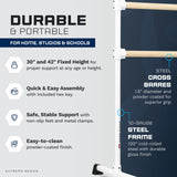 VITA Barre Portable Freestanding Double Ballet Barre, Extreme, Wood | Fixed Height, Made in USA, Home or Gym Exercise Equipment for Kids & Adults | Dance, Fitness, Pilates