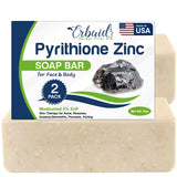Pyrithione Zinc Soap Bar for Face & Body, 4oz | Medicated 2% ZnP Bar Soap Skin Therapy Cleanser for Acne, Rosacea, Eczema, Dermatitis, Psoriasis, Itching | Cleansing, Calming Facial Wash Made in USA