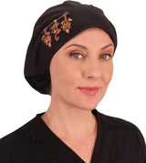 Sparkling EARTH Riley Medical Scrub Caps with Flat Front and Roomy Back - Adjustable Cord Lock Closure - Made in The USA!