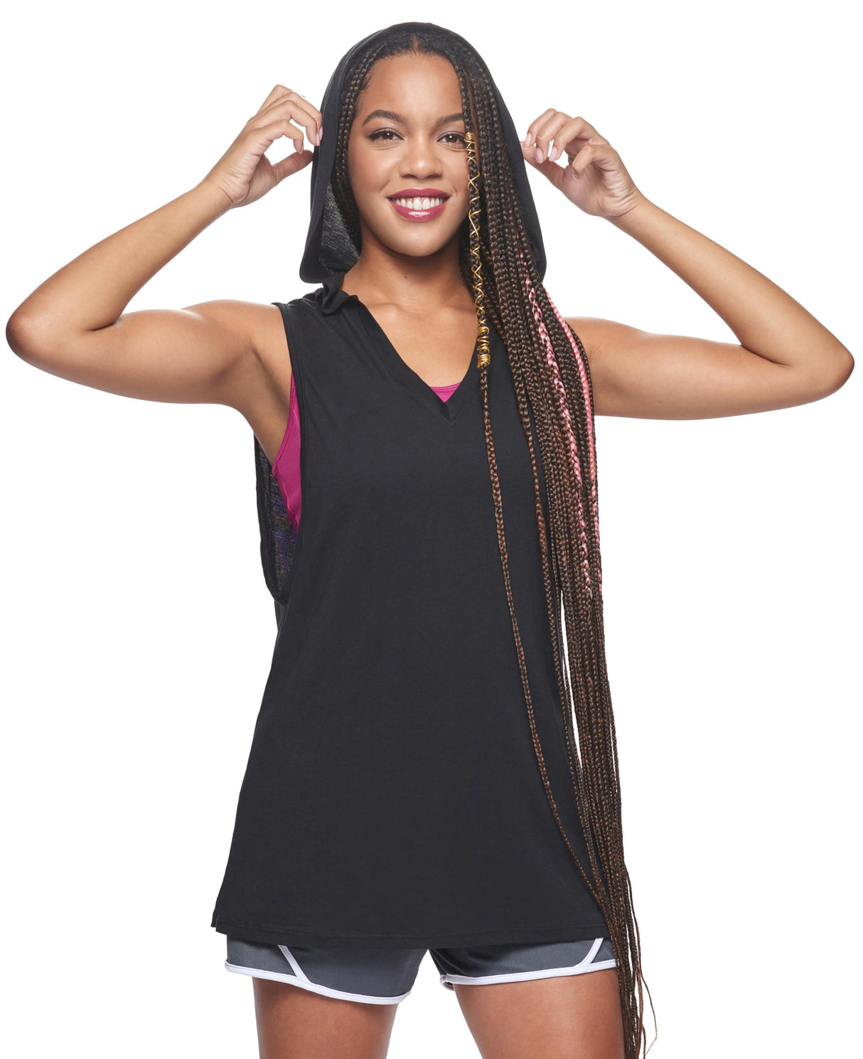 Expert Brand USA-Made Women's Lenzing Modal MoCA Sleeveless Tunic Hoodie