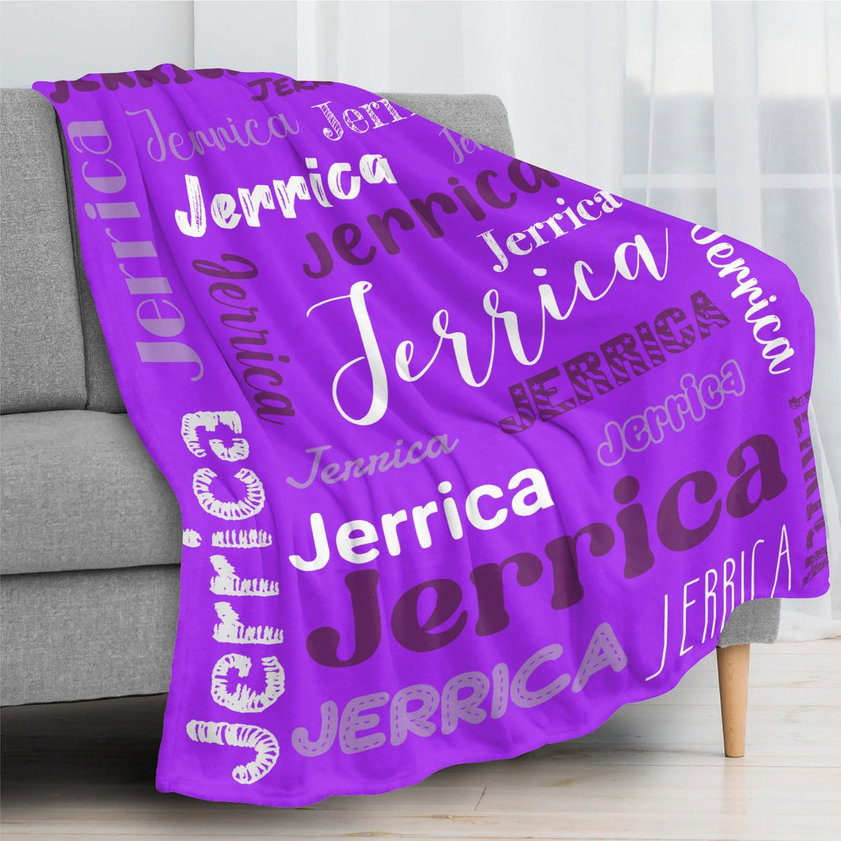 Custom Blanket with Name, Soft Cozy Personalized Name Blankets for Kids, Girls, Boys, Adults, Customized Christmas Blanket for Women, Men, Newborn, New Mom, Red Colors, Made in USA