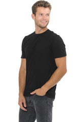 YURO-K Men's Premium Binded Neck Cotton Classic Short Sleeve Crew T-Shirt