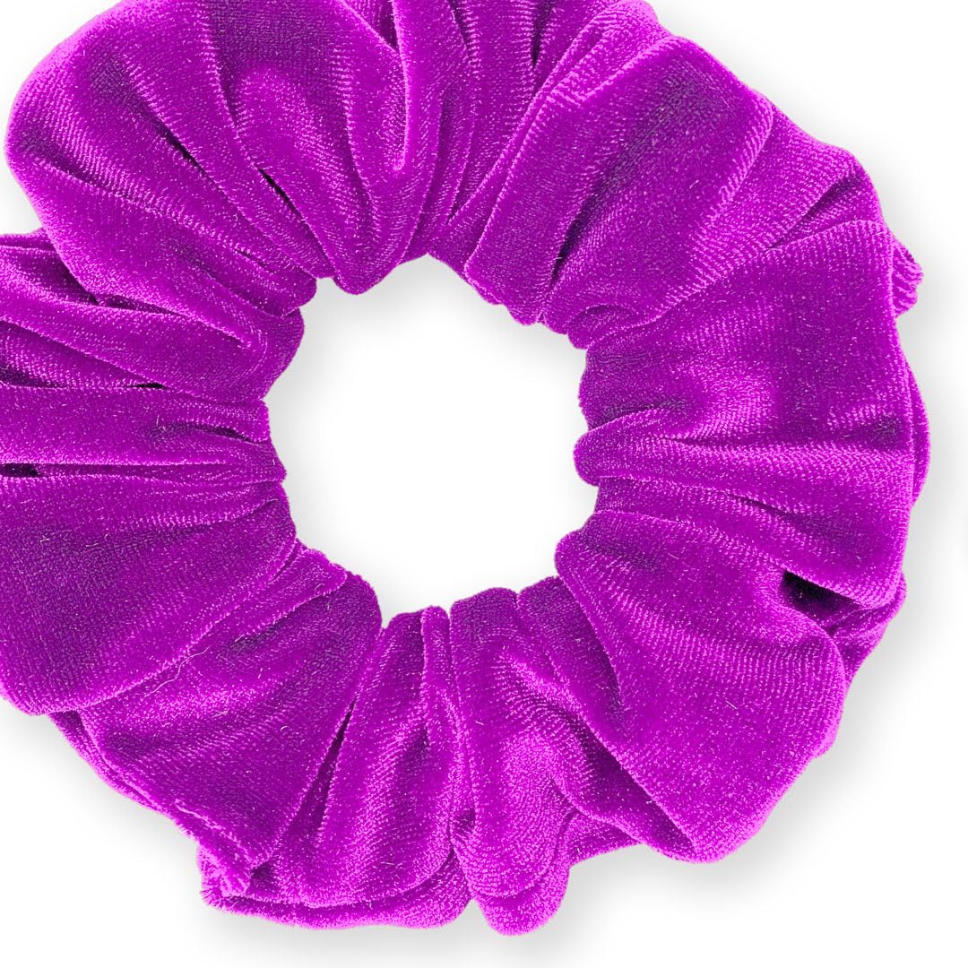 Velvet Scrunchies Premium Plush Soft Ponytail Holder Made in the USA Black