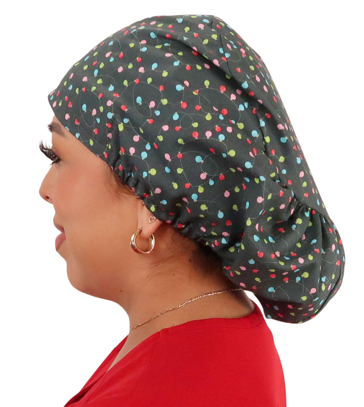 Sparkling EARTH Riley Medical Scrub Caps with Flat Front and Roomy Back - Adjustable Cord Lock Closure - Made in The USA!