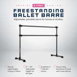 VITA Barre Portable Freestanding Double Ballet Barre, Prodigy, Aluminum | Adjustable Height, USA Made, Home or Gym Exercise Equipment for Kids & Adults | Dance, Fitness, Pilates