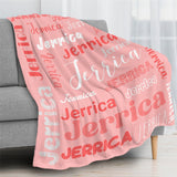 Custom Blanket with Name, Soft Cozy Personalized Name Blankets for Kids, Girls, Boys, Adults, Customized Christmas Blanket for Women, Men, Newborn, New Mom, Red Colors, Made in USA