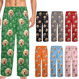 Custom Pajamas Pants with Photo for Men Women:Made in USA Personalized Pajama Trousers,Gifts for Wife Husband