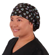 Sparkling EARTH Riley Medical Scrub Caps with Flat Front and Roomy Back - Adjustable Cord Lock Closure - Made in The USA!
