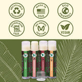 USDA Organic Lip Balm 6-Pack by Earth's Daughter Stocking Stuffers - Fruit Flavors, Beeswax, Coconut Oil, Vitamin E - Best Lip Repair Chapstick for Dry Cracked Lips - Moisturizing Lip Care