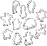 Christmas Cookie Cutters 11-Pc Set Made in USA by Ann Clark, Gingerbread Man, Christmas Tree, Candy Cane, Reindeer and more
