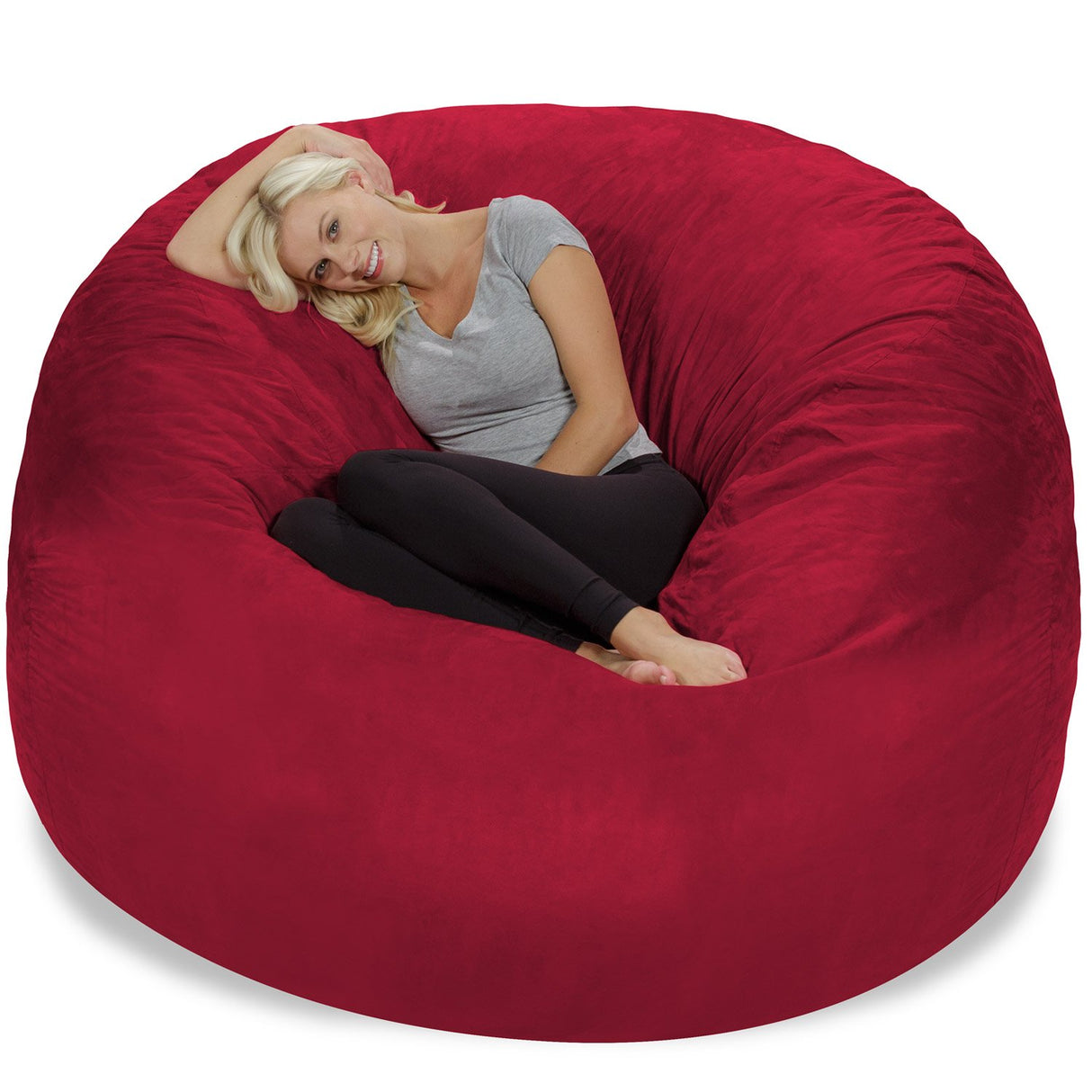 Chill Sack Bean Bag Chair: Giant 6' Memory Foam Furniture Bean Bag - Big Sofa with Soft Micro Fiber Cover, Charcoal