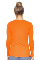 Expert Brand USA-Made Women's TriTec Activewear Performance Long Sleeve Scoop Neck T-Shirt