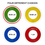 Micro Gainz Multi-Color Calibrated Fractional Weight Plates Set of 2 Pieces, Choose Set (.25LB-1LB), Designed for Olympic Barbell Weights for Strength Training, Made in USA
