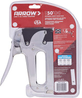 Arrow T50OC Heavy Duty Outward Clinch Staple Gun, Manual Stapler for Packaging and Boxes, Uses T50 Staples in 3/8-Inch, 1/2-Inch, and 9/16-Inch