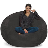 Chill Sack Bean Bag Chair: Giant 5' Memory Foam Furniture Bean Bag - Big Sofa with Soft Micro Fiber Cover - Black