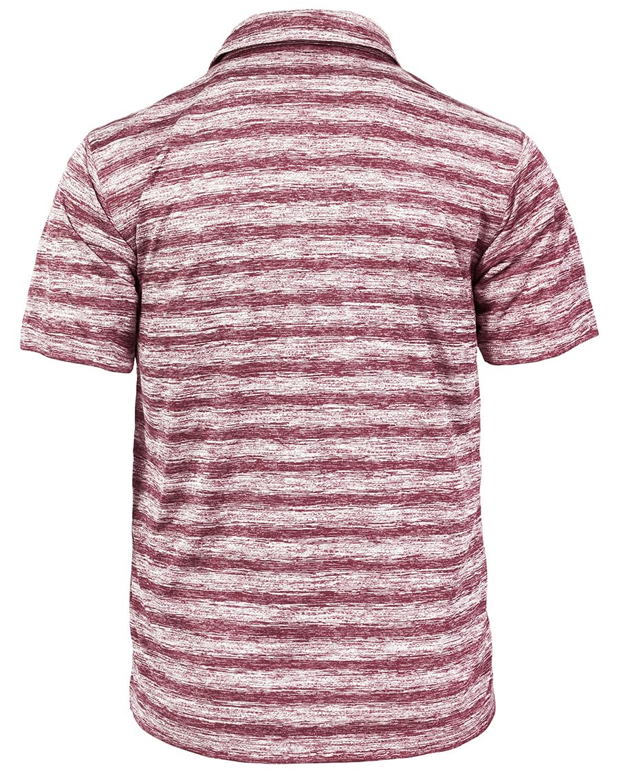 Akwa Men's Short Sleeve Ombre Stripe Polo Made in USA