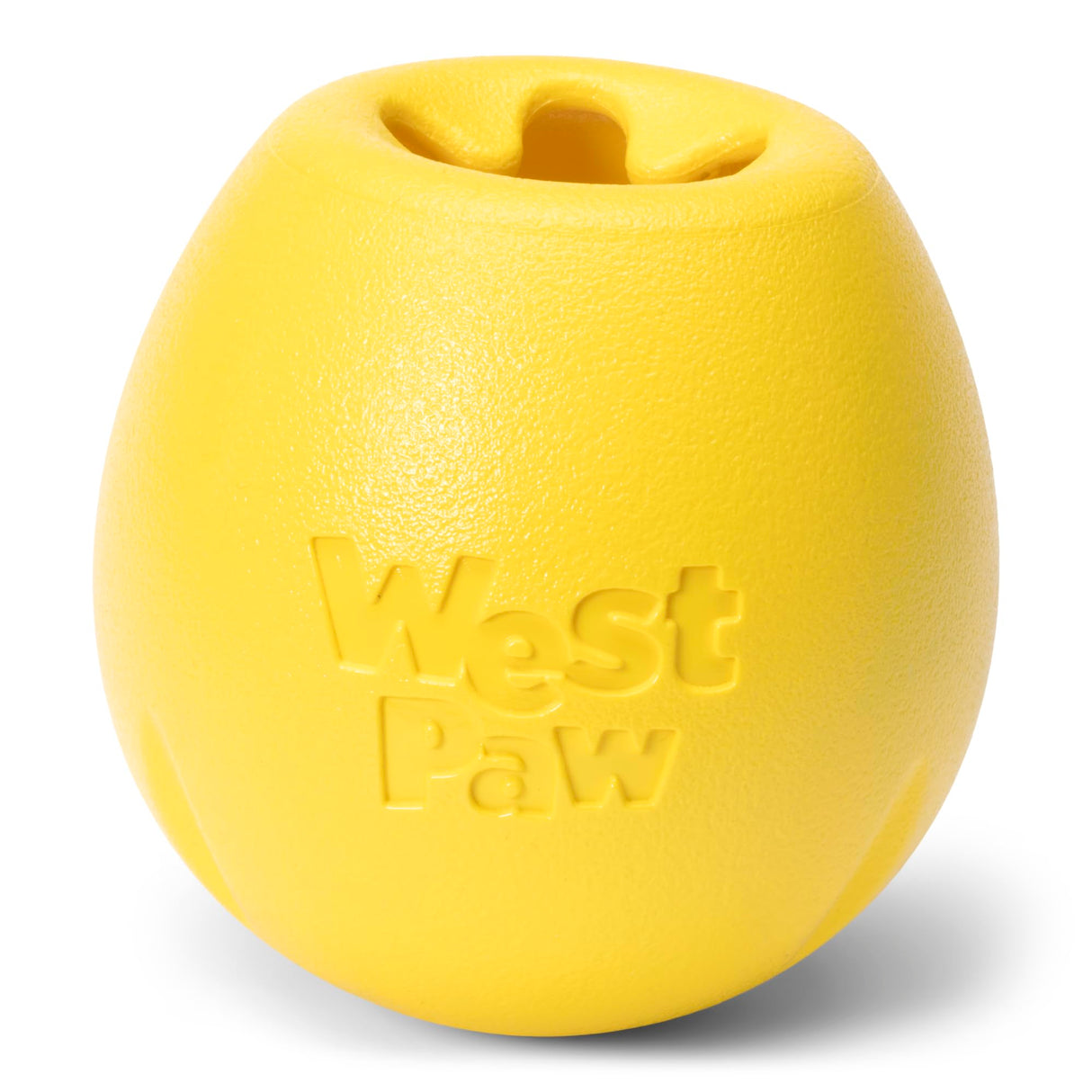 West Paw Zogoflex Rumbl Treat-Dispensing Dog Toy – Interactive Slow-Feeder Chew – Enrichment Toy Moderate Chewers, Fetch, Catch – Holds Kibble, (Eggplant, Large)